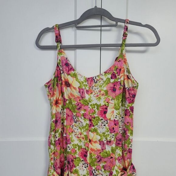 Forever 21 Colorful Floral Spaghetti Strap Romper, Medium - Picture 5 of 7